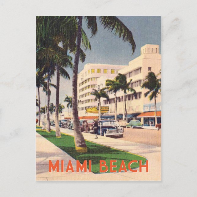 Miami Beach vintage resor stil Vykort (Framsida)