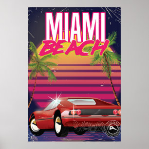 Miami Beach vintage-resoraffisch Poster