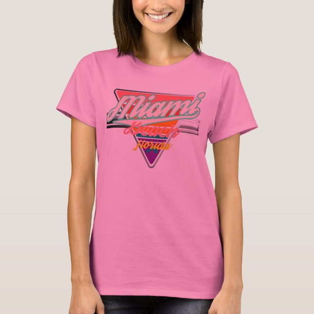 Miami Beach-Vintagens återdesigntriangel T Shirt (Framsida)
