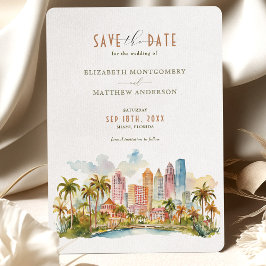 MIAMI Beach Waterfront Elegance Spara-the-Date Inbjudningar