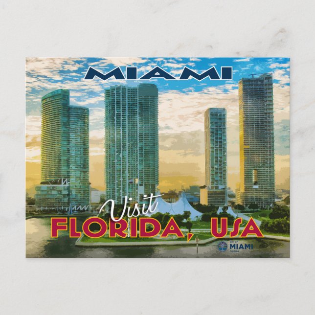 Miami, besök Florida Vykort (Framsida)