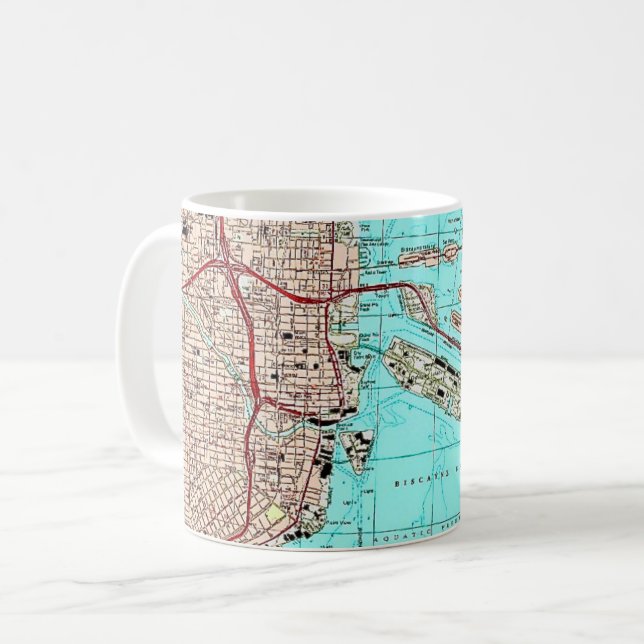 Miami Biscayne Bay Karta Mugg (Framsida vänster)
