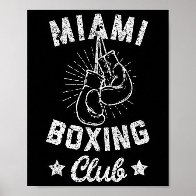 Miami Boxing Klubb - Vintage Boxer-handskar Poster (Framsidan)
