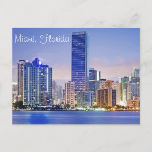 Miami Brickell Avenues siluett Vykort