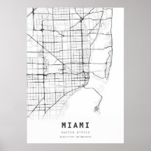 Miami Cartography City Karta