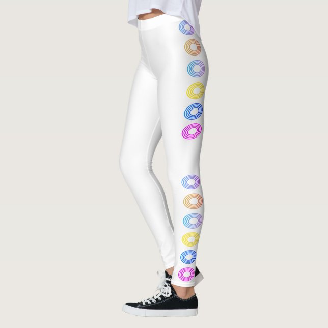 Miami Circles White Design Leggings (Vänster)