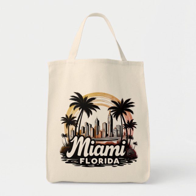 Miami City Florida siluett Tygkasse (Framsidan)