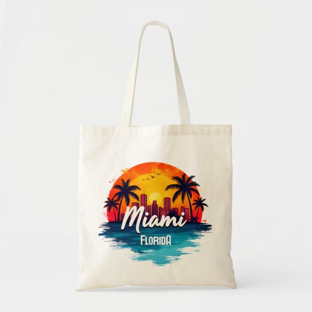 Miami City Florida siluett Tygkasse (Framsidan)