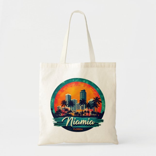 Miami City Florida siluett Tygkasse (Framsidan)