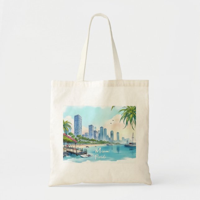 Miami City Florida siluett Tygkasse (Framsidan)