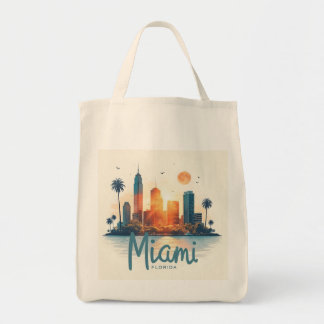 Miami City Florida siluett Tygkasse