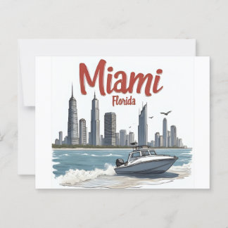 Miami City Florida skyline Vykort