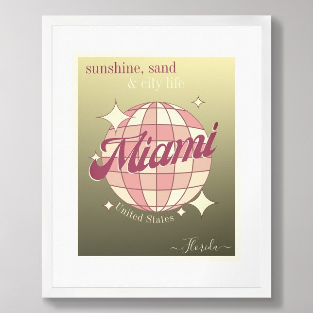 Miami City Florida USA guld, modern decor Poster (Skapare uppladdad)