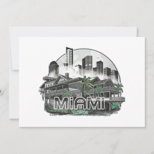 Miami City Florida USA Inbjudningar (Framsida)