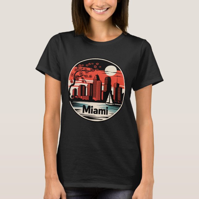 Miami City Florida USA T Shirt (Framsida)