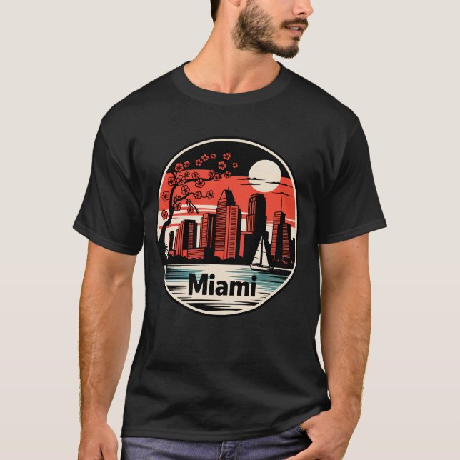 Miami City Florida USA T Shirt (Framsida)
