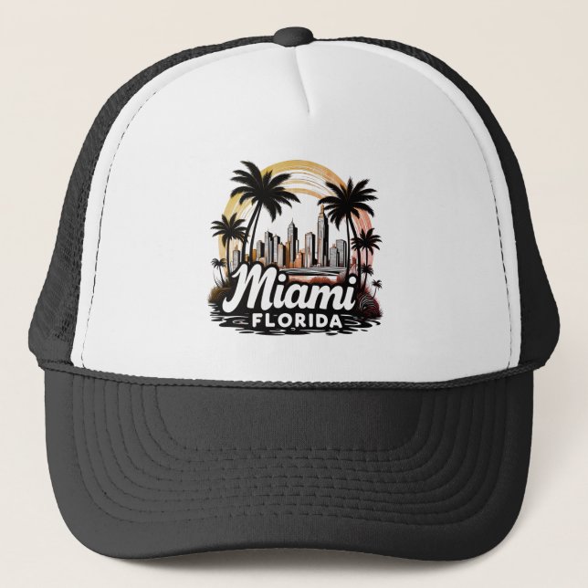 Miami City Floridas siluett Keps (Framsida)