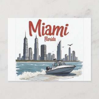 Miami City Floridas siluett Vykort