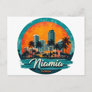 Miami City Floridas skyline Vykort