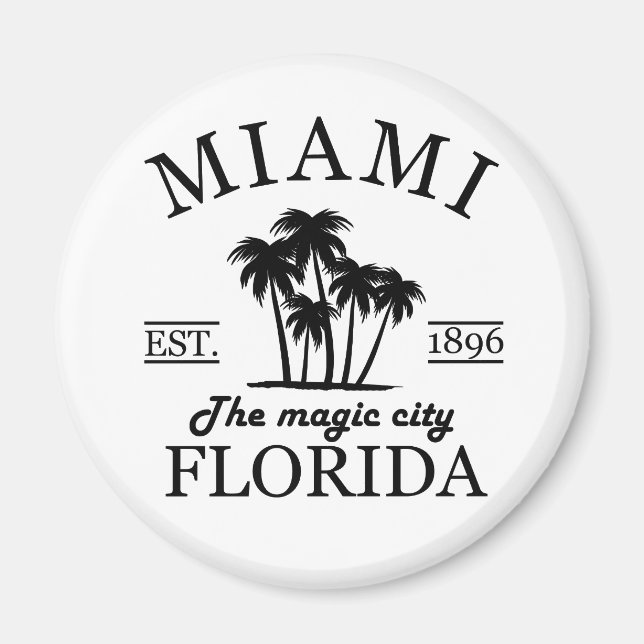 Miami City-stranden i Florida Magnet (Framsidan)
