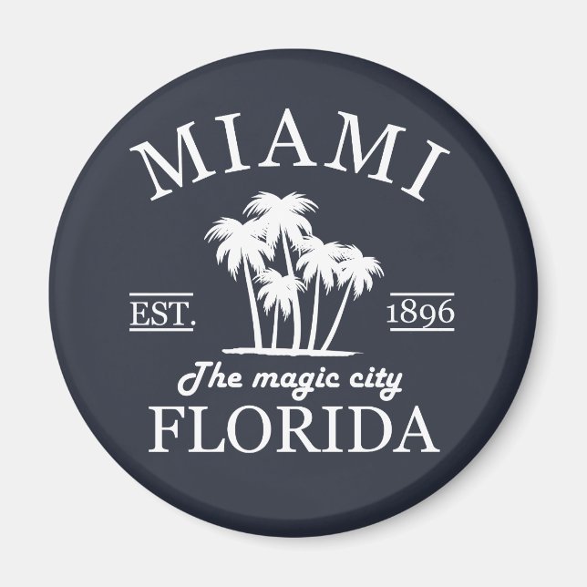 Miami City-stranden i Florida Magnet (Framsidan)