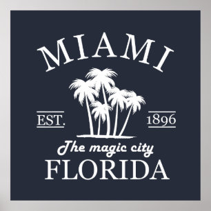 Miami City-stranden i Florida Poster
