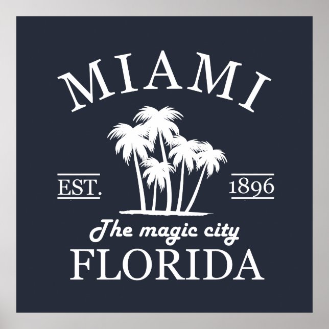 Miami City-stranden i Florida Poster (Framsidan)