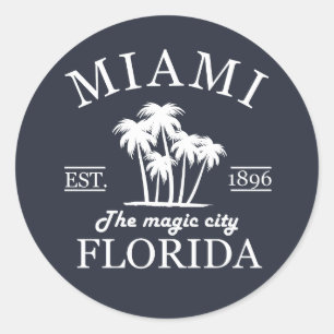 Miami City-stranden i Florida Runt Klistermärke