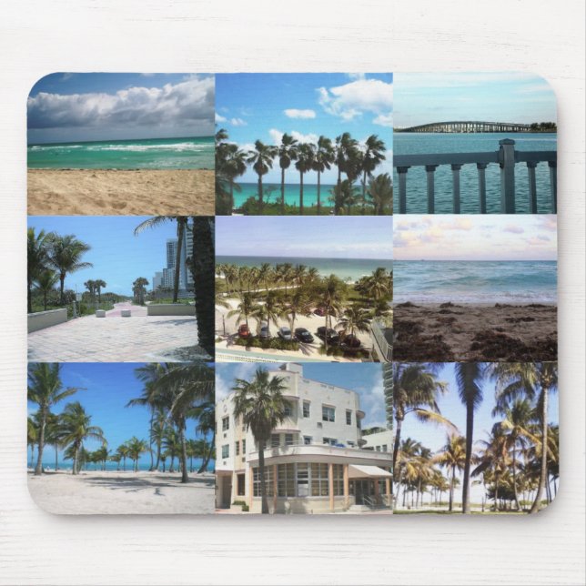 Miami Collage - 50 Nyanser av Blått Musmatta (Framsidan)