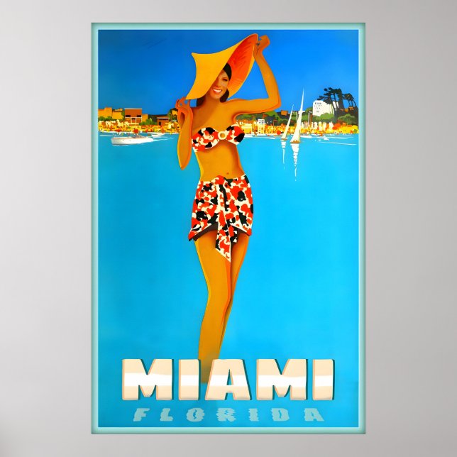 Miami Dade County Florida Resor Poster Atlanten (Framsidan)