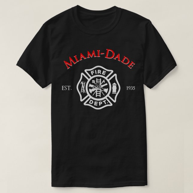 Miami-Dade Florida Fire Rädding Department Firefig T Shirt (Design framsida)