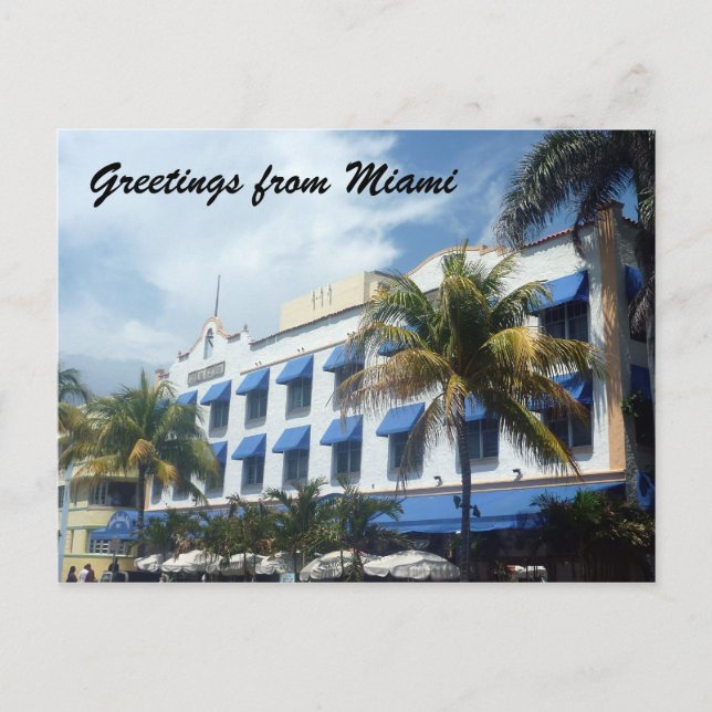 miami deco blue vykort (Framsida)
