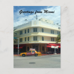 miami deco cab vykort