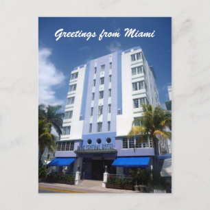 miami deco-hotell vykort