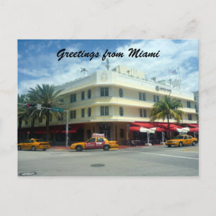 miami deco taxi vykort