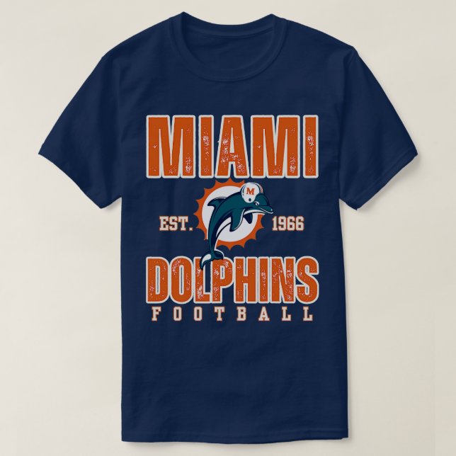 Miami Dolphins Retro TShirt T Shirt (Design framsida)