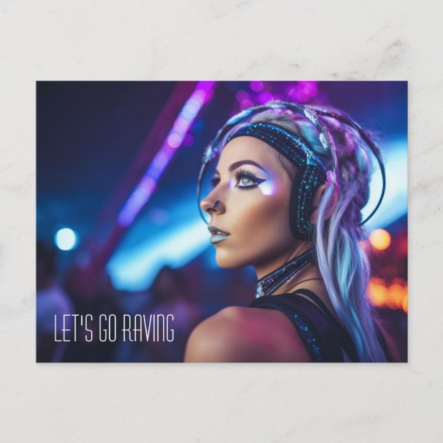 Miami EDM-rave-flicka Vykort (Framsida)