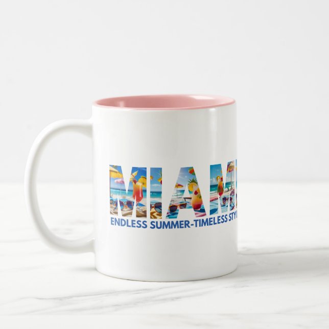 Miami Endless Summer Tidlös Stil  Två-Tonad Mugg (Vänster)