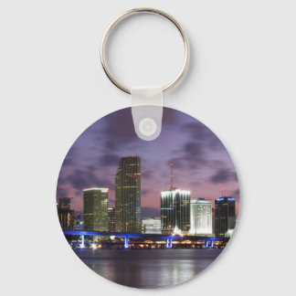 Miami Evening Skyline Keychain Nyckelring