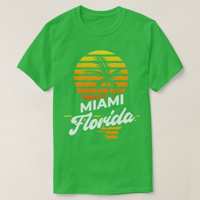 Miami Exotic Handflatan Träd Retro Summer FL Flori T Shirt (Design framsida)
