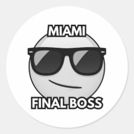 Miami Final Boss Cool Emoji Klistermärke