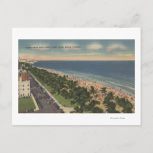 Miami, FL - Ocean Drive och Lummus Park Vykort