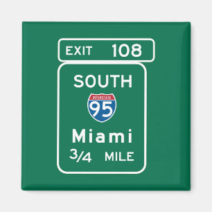 Miami FL-vägmärke Magnet