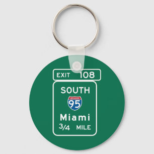 Miami FL-vägmärke Nyckelring