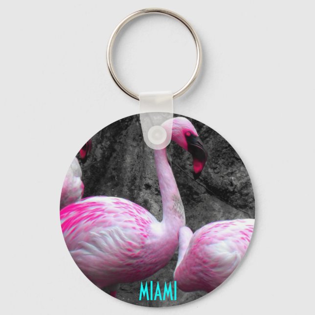 ~Miami Flamingo~ KEYCHAIN Nyckelring (Framsida)