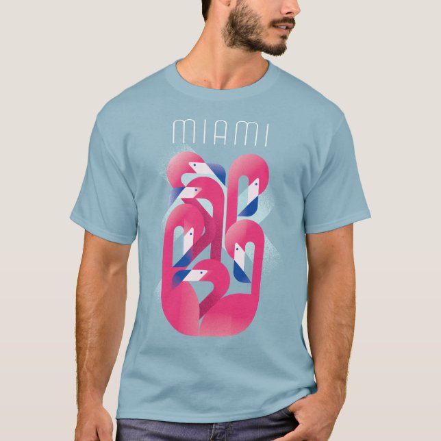 Miami Flamingo T Shirt (Framsida)