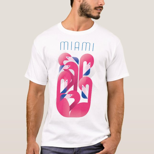 Miami Flamingofärg T-shirt (Framsida)