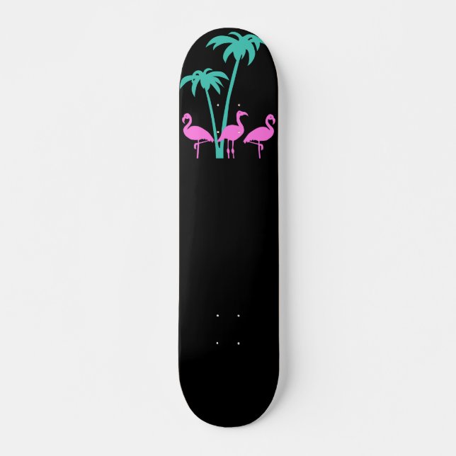 Miami Flamingos Mini Skateboard Bräda 18,5 Cm (Framsida)