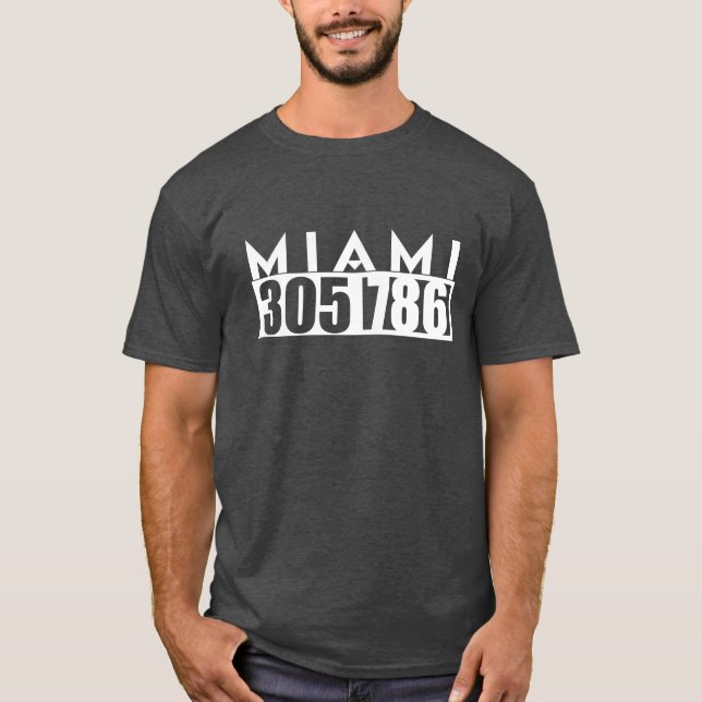 MIAMI Florida 305 & 786 riktnummerSTAD T Shirt (Framsida)