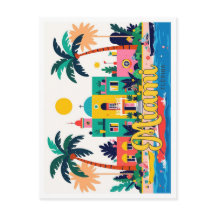 Miami Florida Abstrakt Vintage resor Illustration